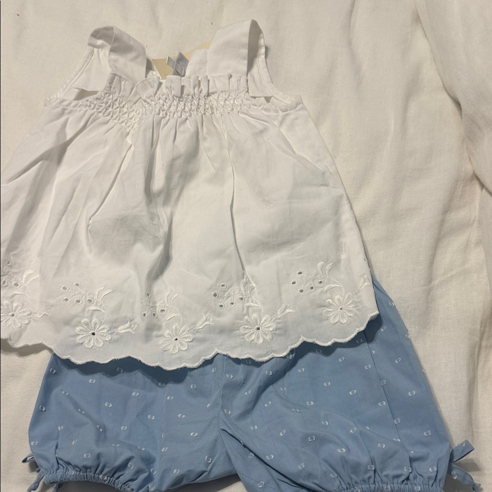 White and Blue Kids Dress Set